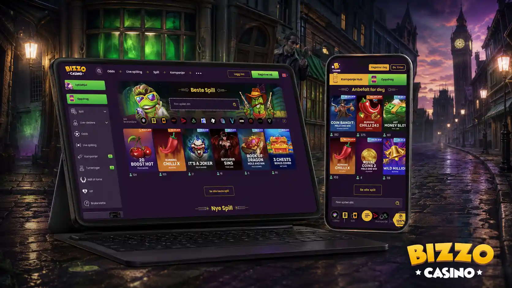Hvordan logge inn hos Bizzo Casino