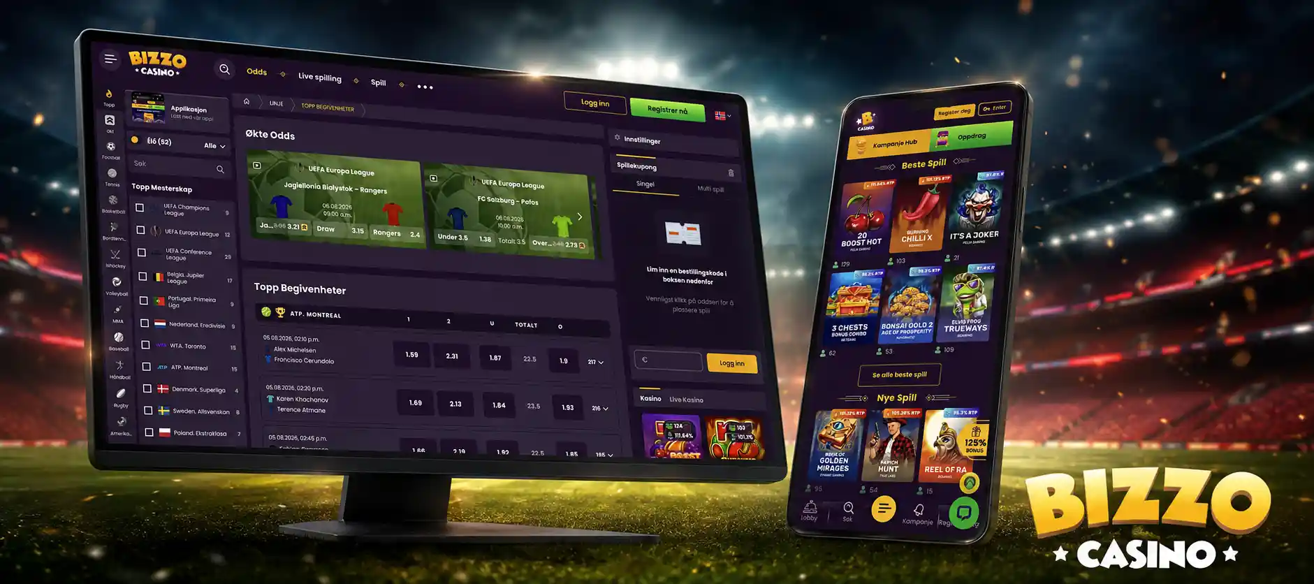 Betalinger og mobilbruk hos Bizzo Casino